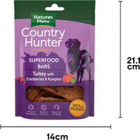 Nature Menu - Country Hunter - Turkey, Cranberries & Pumpkin SuperFood - Bars 100g