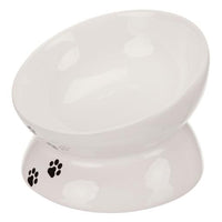 Trixie - Elevated Ceramic Bowl - White - 13cm