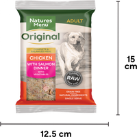 Natures Menu - Complete Original Frozen Dinner Dog Food - Chicken & Salmon - 300g