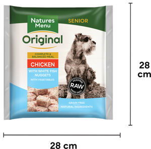 Natures Menu - Complete Frozen Dog Nuggets - Senior Chicken & Fish - 1kg