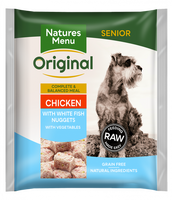 Natures Menu - Complete Frozen Dog Nuggets - Senior Chicken & Fish - 1kg