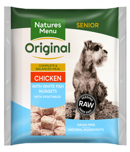 Natures Menu - Complete Frozen Dog Nuggets - Senior Chicken & Fish - 1kg
