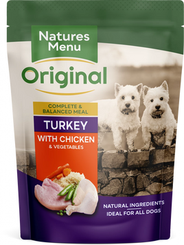Natures Menu - Turkey Dog 300g Pouch - 8 Pack
