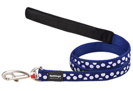 Red Dingo - Navy/White Spot Dog Lead - Medium