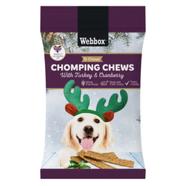 Webbox - Festive Turkey & Cranberry Chomping Dog Chews - 7 Sticks